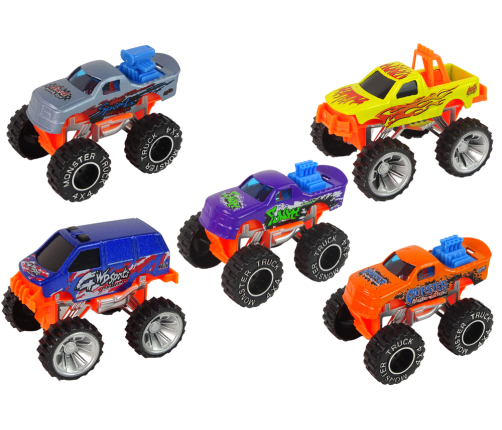 Terrain Cars Resorak Monster Truck Vehicle Set Various Colours 9 pcs.