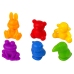 Educational Sorting Toy Rubber Animals Glitter Bins 36 Pieces