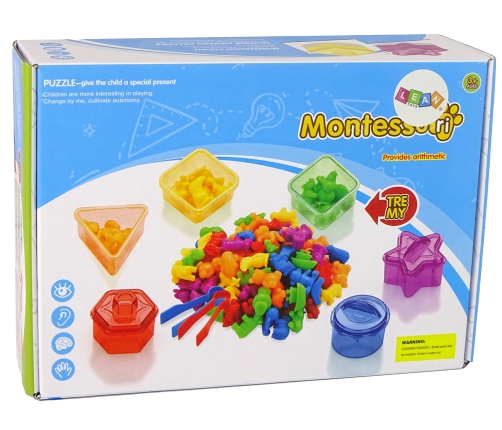 Educational Sorting Toy Rubber Animals Glitter Bins 36 Pieces