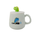 Dinosaur Blue Ceramic Mug, Lid, Spoon, 350ml