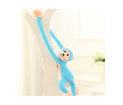 Plush Monkey Mascot with Sound, Blue, 60 cm