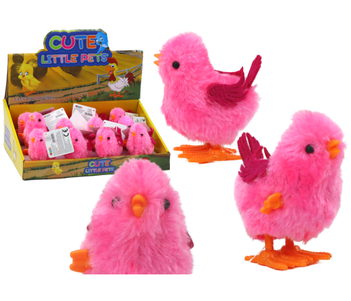 Jumping Chicken Toy Wind-Up Figurine Pink