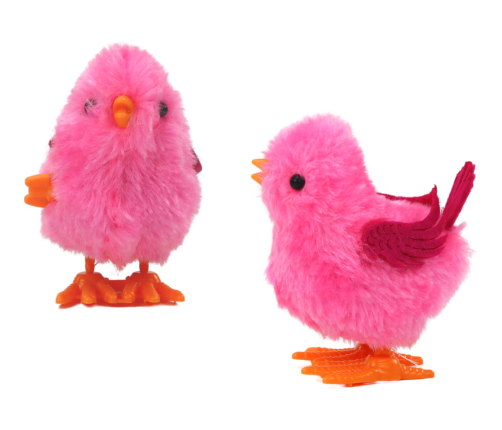 Jumping Chicken Toy Wind-Up Figurine Pink