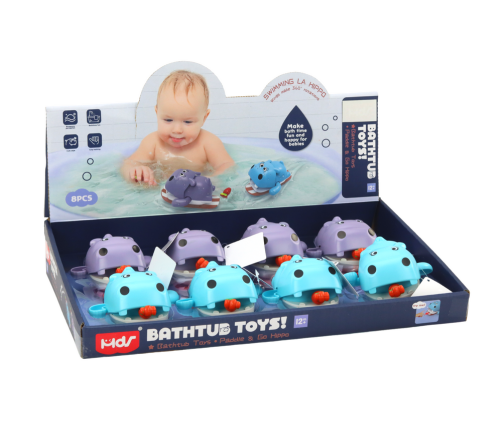 Wind-up Bath Toy Floating Hippopotamus On A Board