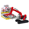 Crawler Excavator White and Red Metal Bucket