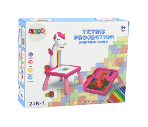 Mini Projector Tetris Table 2in1 Blue Unicorn