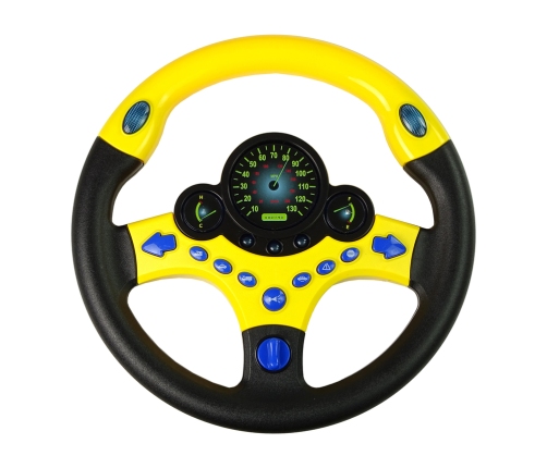 Interactive Yellow Steering Wheel Driving Simulator Sounds Lights