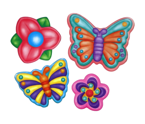 Creative DIY Fridge Magnets Set with Butterflies and Flowers