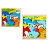 Wooden Puzzle Animals to Match Lion Rabbit