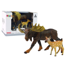 Set of 2 Elk and young deer figures  Forest Animals