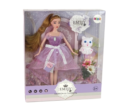 Emily Long Hair White Cat Baby Doll