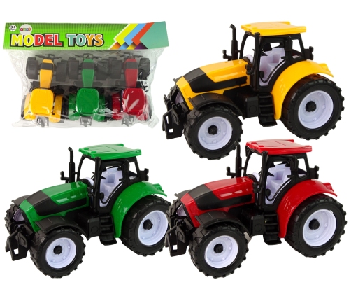 Agricultural Tractor Set Farm 3 Colored Pieces