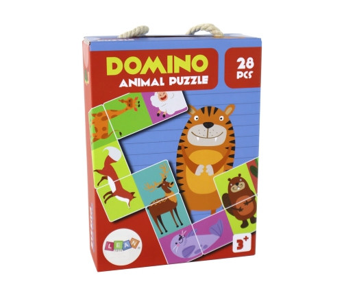 Logic Game Double-Sided Domino Animals Puzzle 10cm x 5cm 28 Pieces.