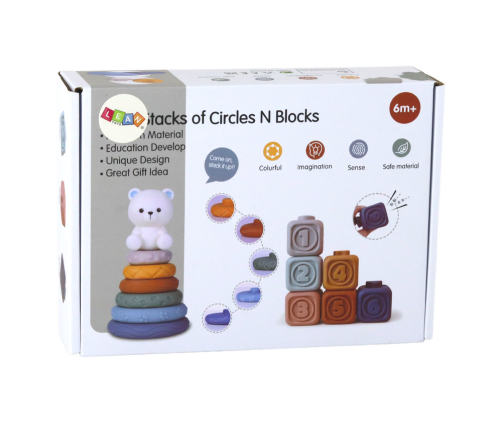 A set of educational blocks for toddlers - Pyramid Teddy Bear