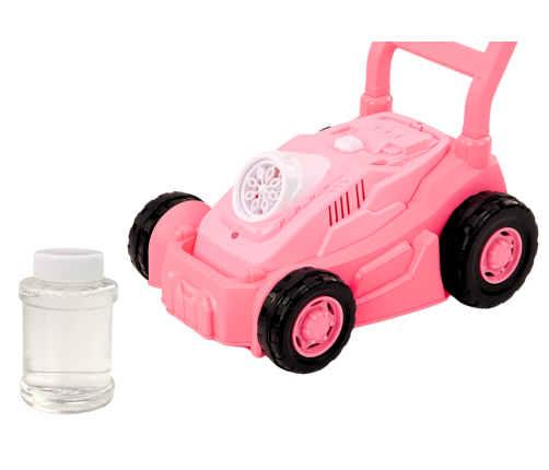 Soap Bubble Machine Lawn Mower Ride-On with Pink Handle