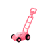 Soap Bubble Machine Lawn Mower Ride-On with Pink Handle