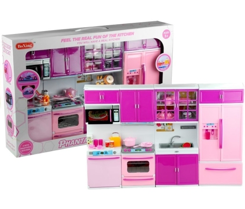 Doll's Kitchen Furniture AGD Food  Pink&Purple