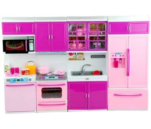 Doll's Kitchen Furniture AGD Food  Pink&Purple