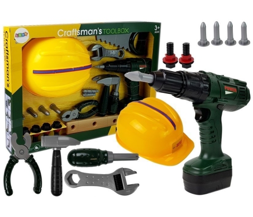 Tool Set Battery Drill Hammer Helmet