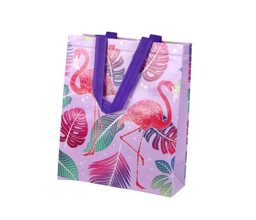 Flamingos Gift Bag Purple 30.5cm x 24.5cm x 10cm