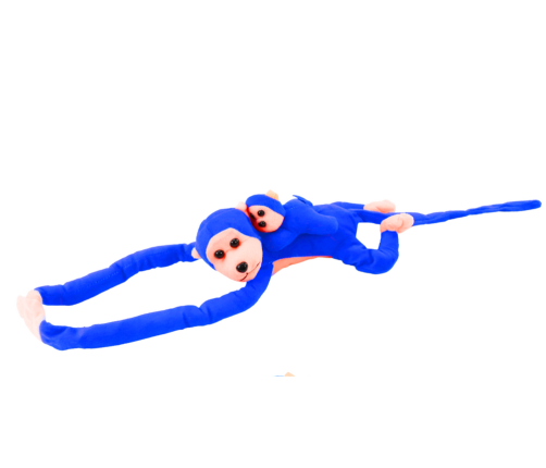 Mascot Plush Monkey with Baby, Blue 70 cm