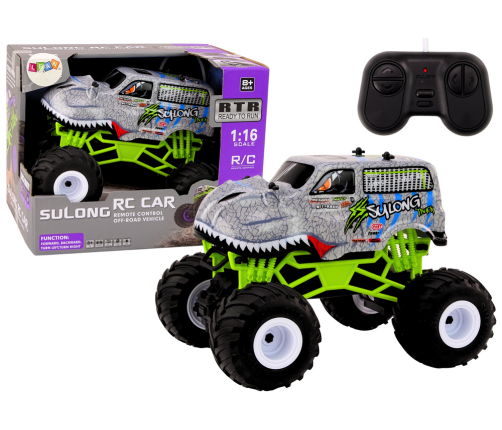 Off-road Remote Controlled RC Car 1:16 Gray Dinosaur