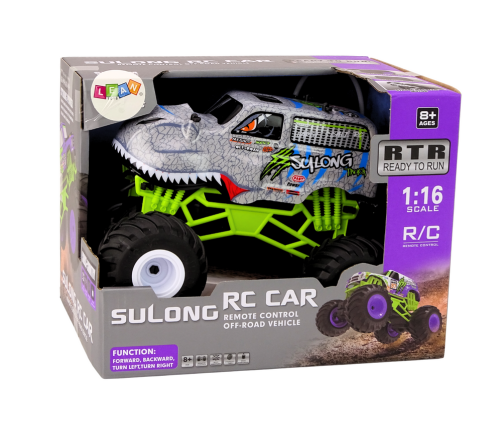 Off-road Remote Controlled RC Car 1:16 Gray Dinosaur