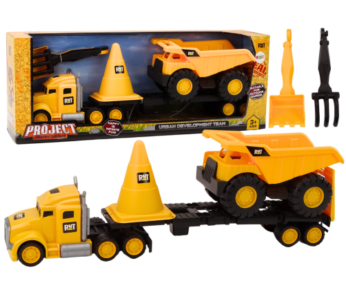 Set of Construction Machinery Truck Dump Truck Movable Yellow