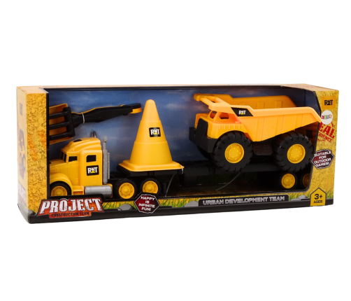 Set of Construction Machinery Truck Dump Truck Movable Yellow