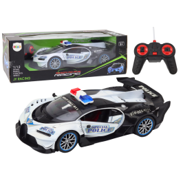 Remote Controlled RC Police Car in 1:12 Scale White