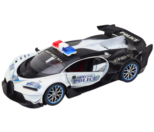 Remote Controlled RC Police Car in 1:12 Scale White