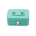 Piggy Bank Storage Box, Lockable, Two Keys, Metal, Turquoise