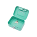 Piggy Bank Storage Box, Lockable, Two Keys, Metal, Turquoise