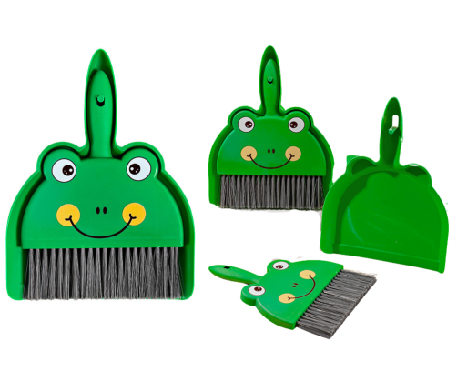 Green Frog Desk Cleaning Set Brush Spatula 2 pcs.