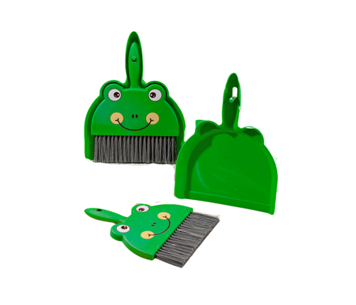 Green Frog Desk Cleaning Set Brush Spatula 2 pcs.