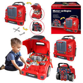 Truck Engine Disassembly DIY Kit Red Workshop