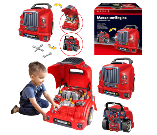 Truck Engine Disassembly DIY Kit Red Workshop