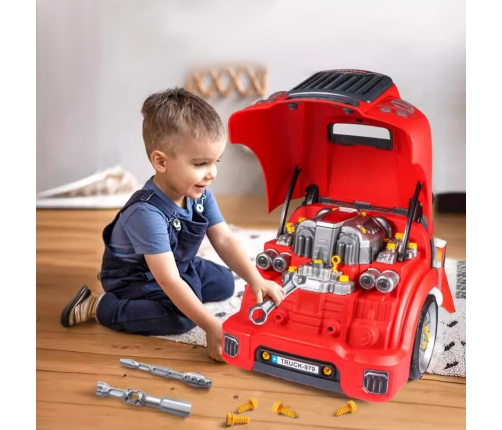 Truck Engine Disassembly DIY Kit Red Workshop