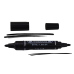 Double-Sided Waterproof Marker Set Black 10pcs.