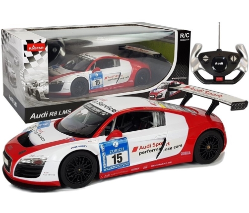 Car R/C Audi R8 LMS Rastar 1:14 White-Red