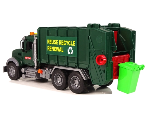 Rubbish Truck Bins Dark Green Sounds Lights