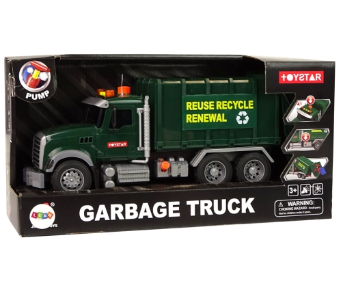 Rubbish Truck Bins Dark Green Sounds Lights