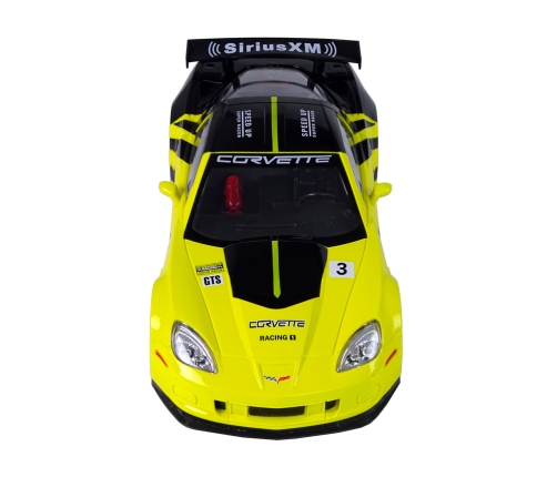 R / C Racing Sport Car 1:18 Corvette C6.R Yellow 2.4 G Lights