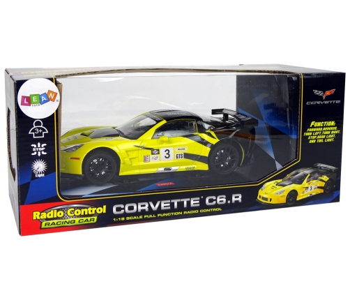 R / C Racing Sport Car 1:18 Corvette C6.R Yellow 2.4 G Lights