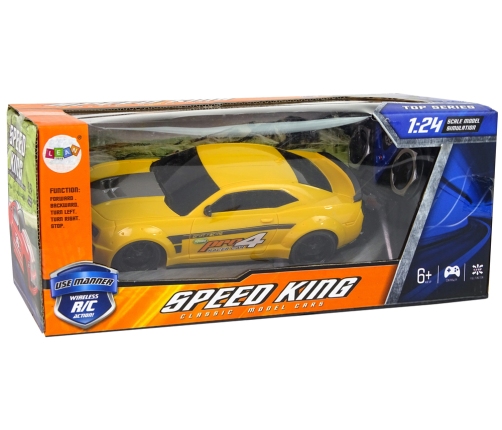 Remote Controlled Sports Car 1:24 Racing Yellow Tinted Windows