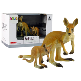 Set of 2 figurines Kangaroo with cub  Animals of the World series