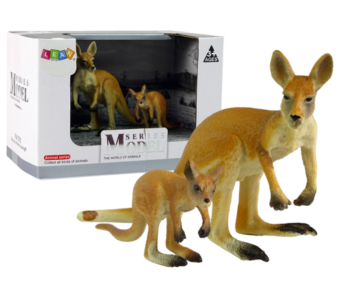 Set of 2 figurines Kangaroo with cub  Animals of the World series