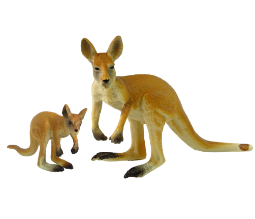 Set of 2 figurines Kangaroo with cub  Animals of the World series