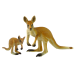 Set of 2 figurines Kangaroo with cub  Animals of the World series