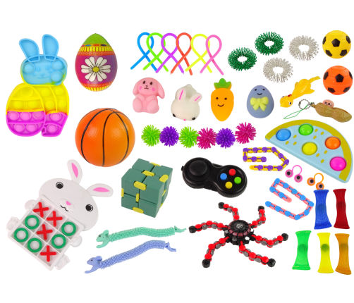 Easter Fidget Toys Pop It Squishy Anti-stress 41 Piece Toy Set.